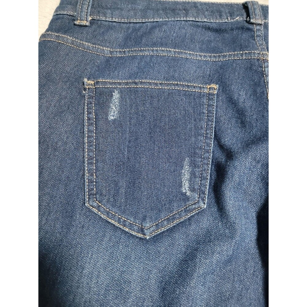 Juicy Couture Jegging Jeans Womens 12 Blue Med Wash Stretch Distressed - Picture 14 of 15